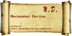 Mecsnober Dorina névjegykártya