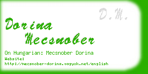 dorina mecsnober business card